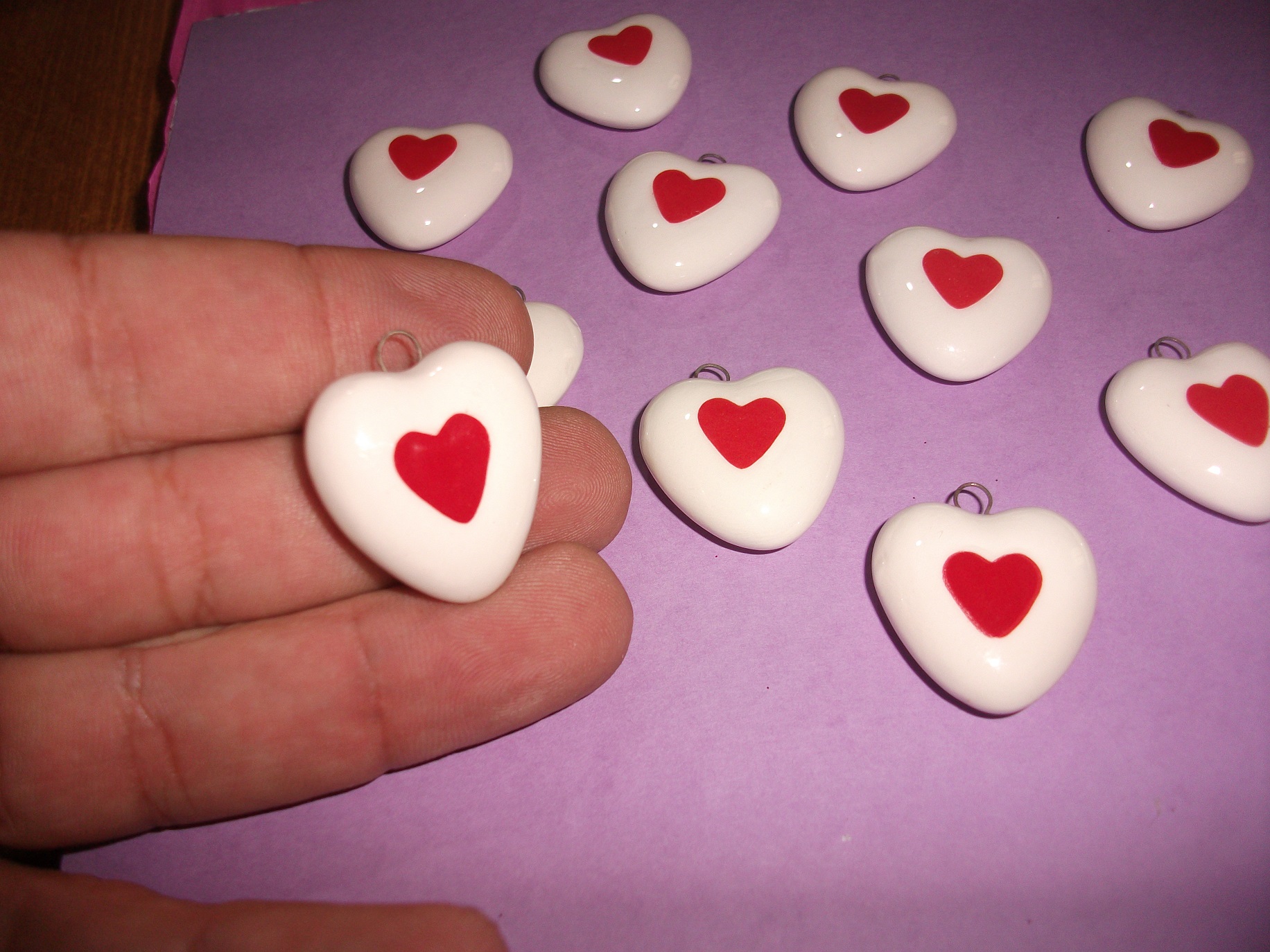 Ciondoli cuore in ceramica 2.5 cm - PB11252