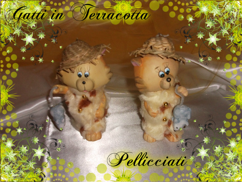 Gatti in Terracotta Pellicciati - PB5229