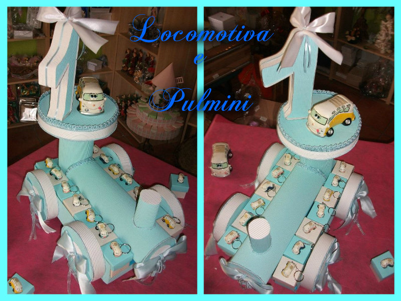 Locomotiva 1 Compleanno Con Pulmini Torta Bomboniera 65 54 Animazione Bomboniere Fantastick Animation Web Store Fantasia E Creativita