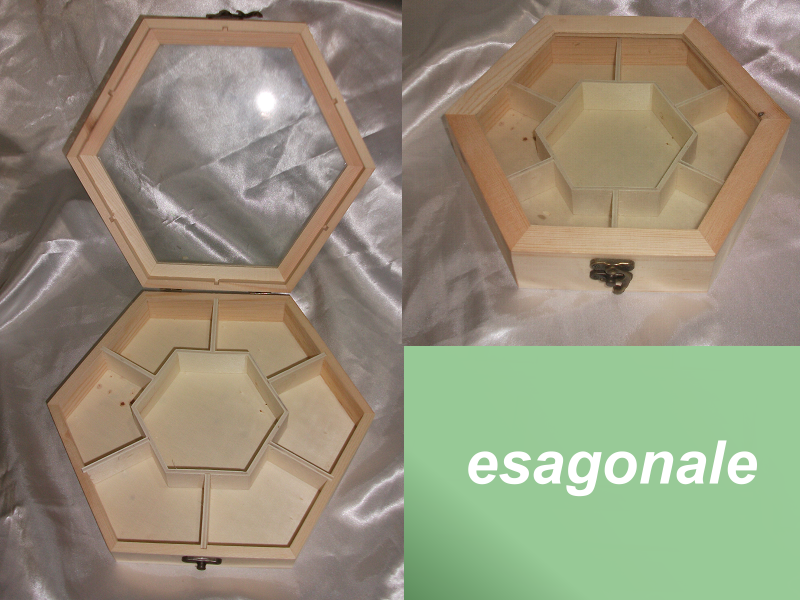 Scatola legno esagonale - 8688568205161