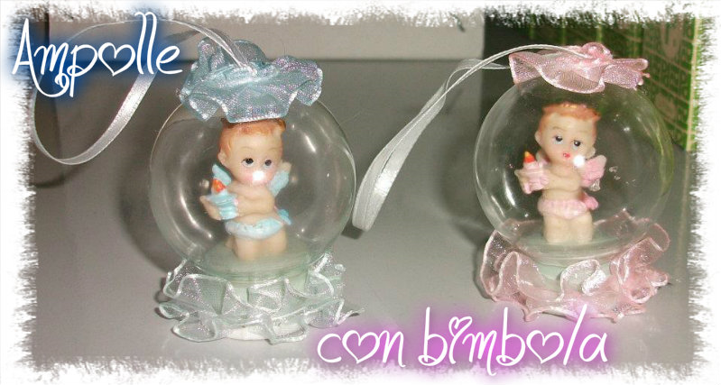 Ampolle in vetro con Bimba in resina - DS0746