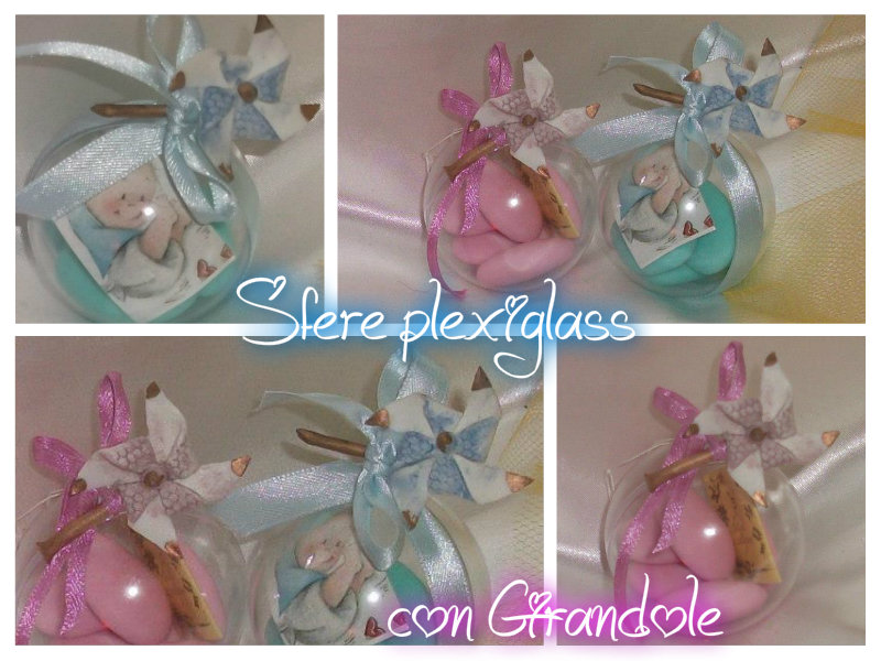 Sfera Plexiglass con Girandola - Rosa -