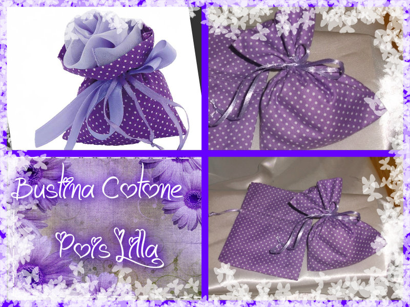 Bustina Cotone Pois - Viola -
