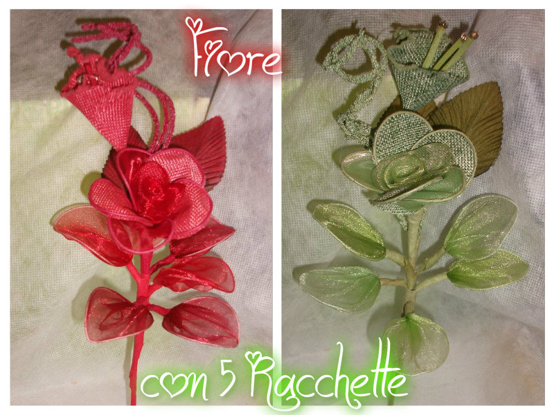 Fiore P/confetti c/5 Racchette - in Verde -