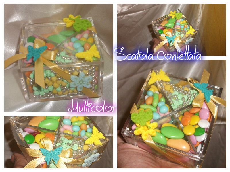 Scatola Confettata Multicolor - Plexiglass -