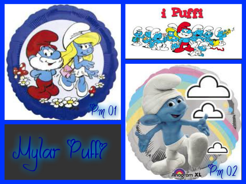 Palloncino Mylar Grande Puffo e Puffetta