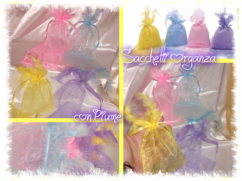 Sacchetti Organza con piume