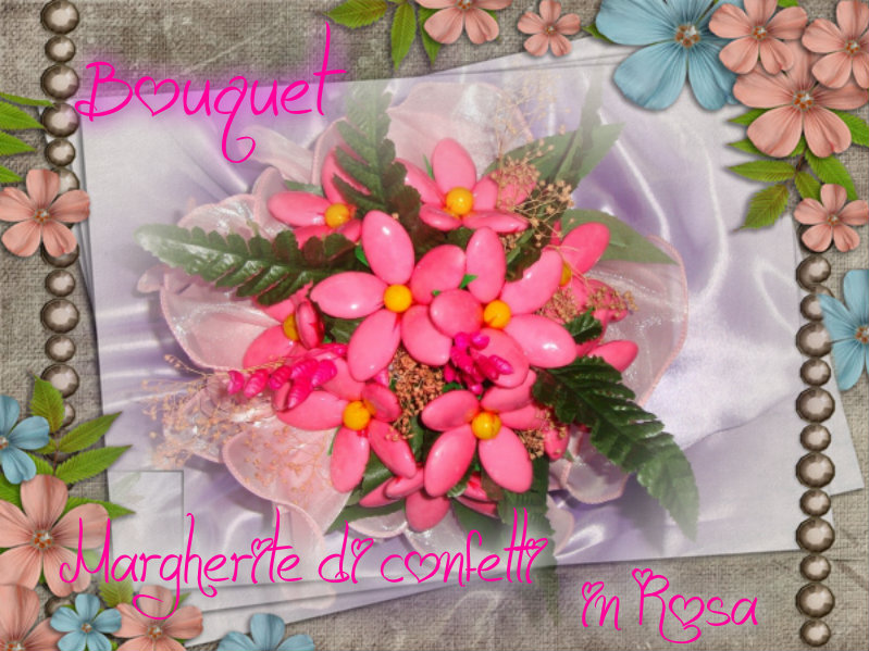 Bouquet Margherite di Confetti - in Rosa -