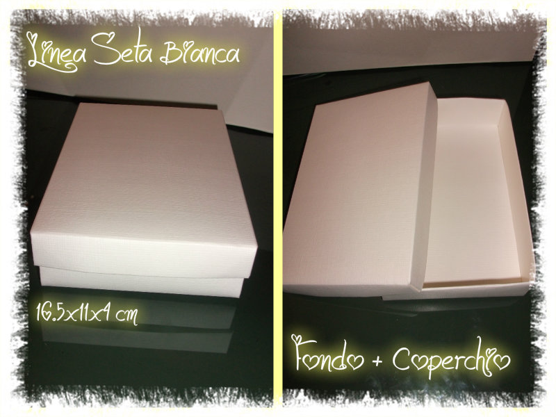 Fondo + Coperchio - linea seta bianco - 16.5x11x4