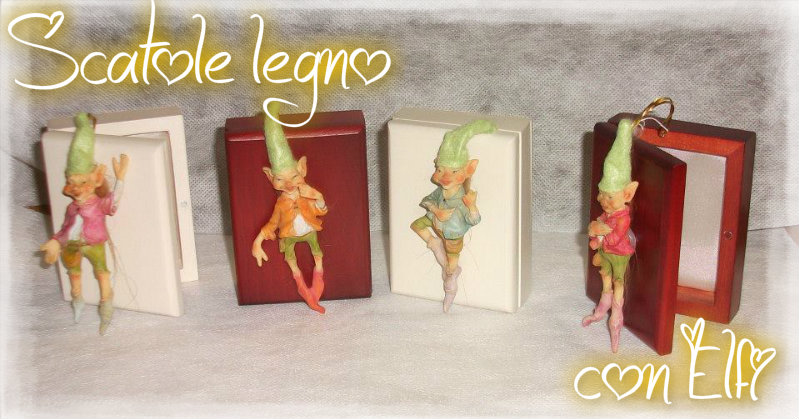 Elfi con scatoline in Legno