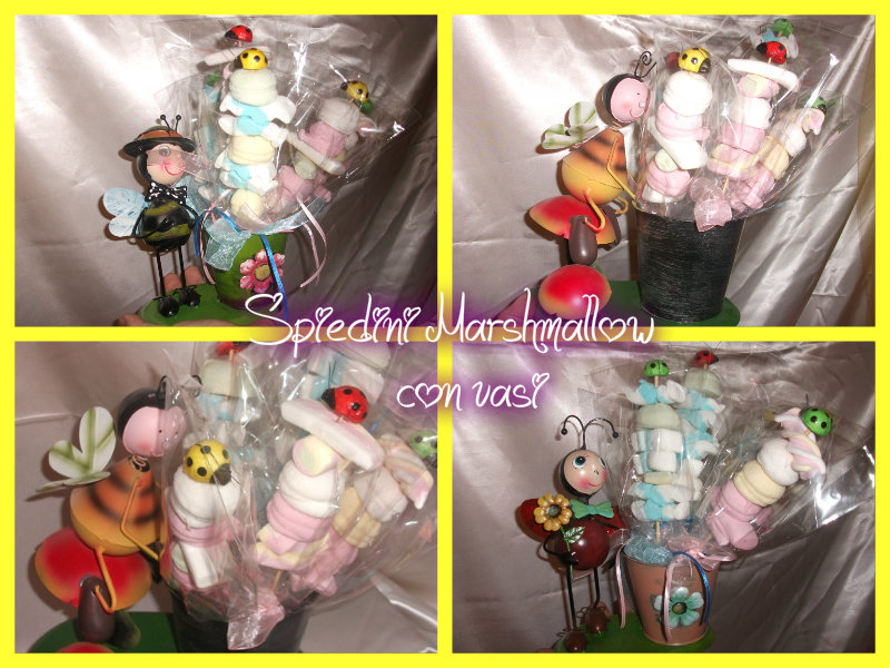 Spiedini Marshmallow con vasi