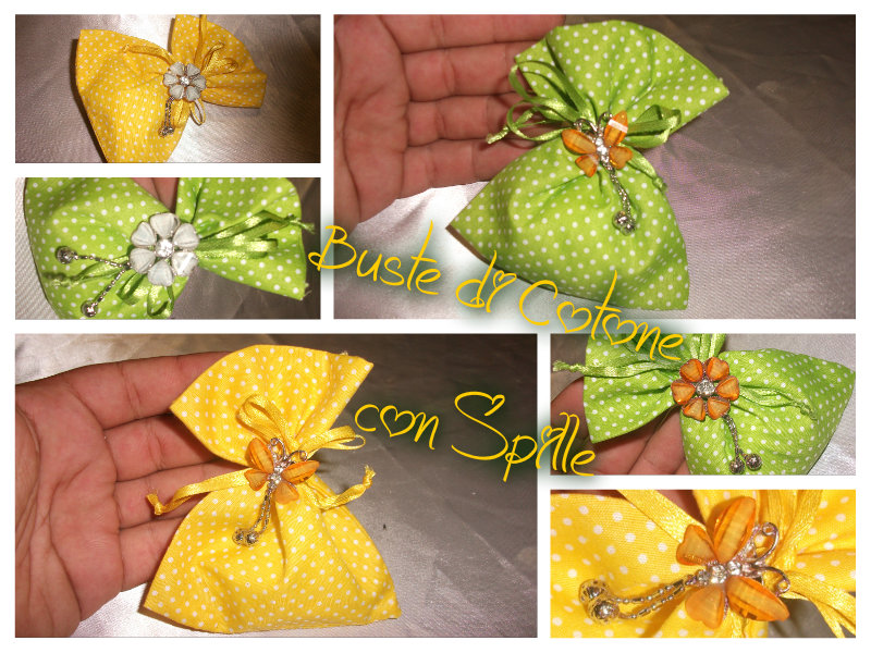 Bustina Cotone Pois - con Spille -