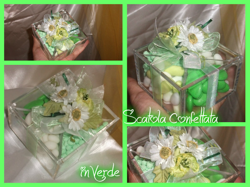 Scatola Confetta in Verde - plexiglass -