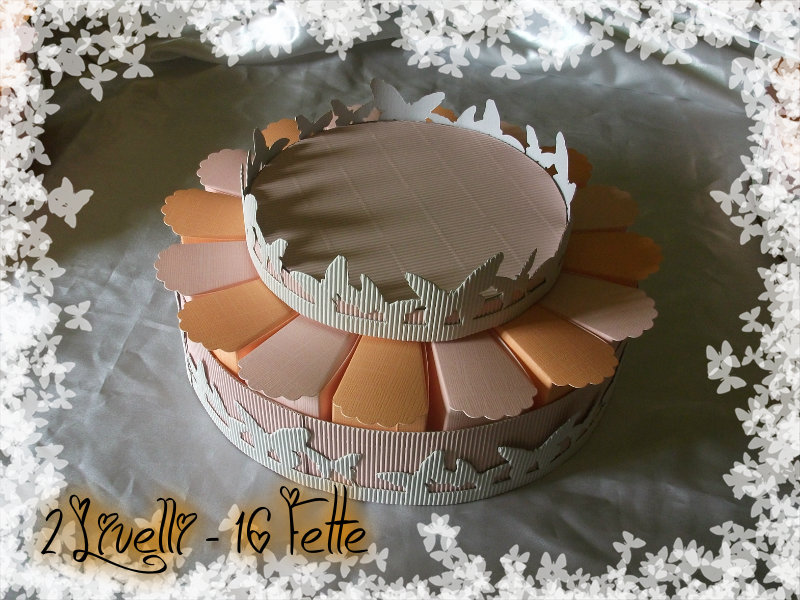 2 Livelli - 16 fette - rosa arancio - 2 Livelli - 16 fette - rosa arancio -