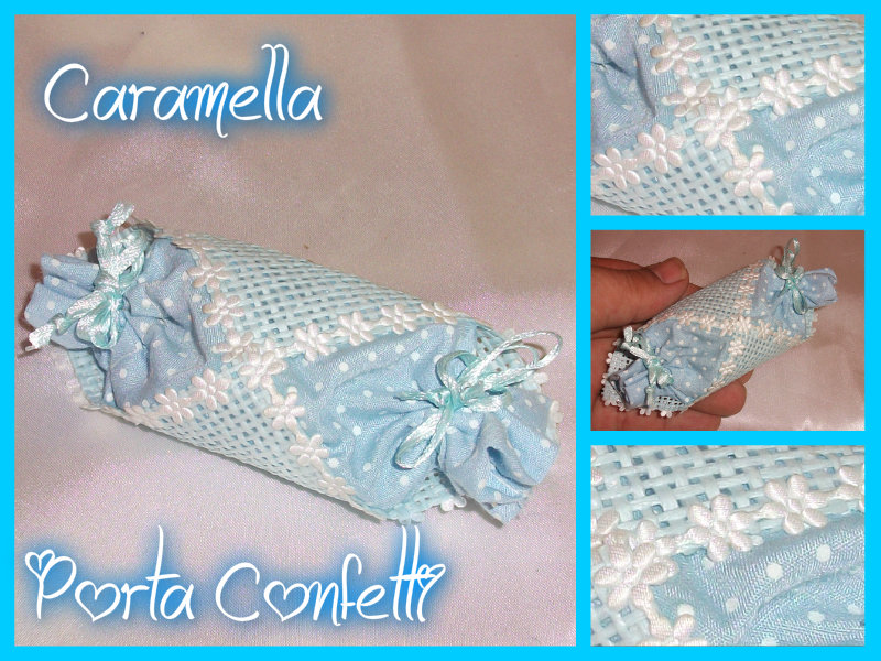 Caramella porta confetti - in azzurro -