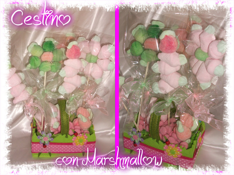 Cestino con Marshmallow - 25 pezzi -