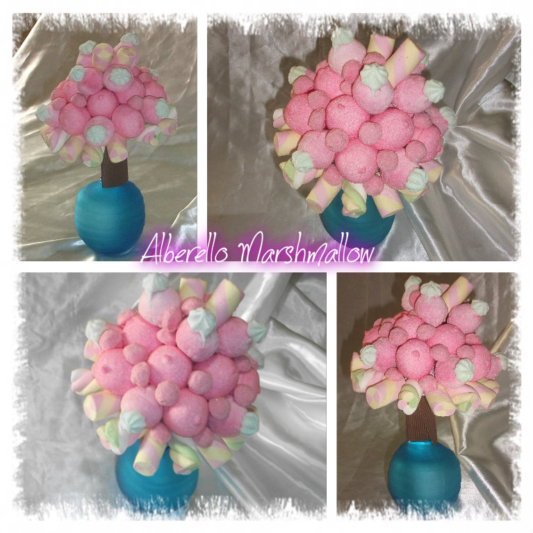 Albero di Caramelle - Marshmallow - Con vaso Bombato.